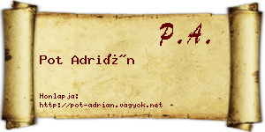 Pot Adrián névjegykártya